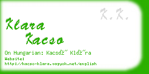 klara kacso business card